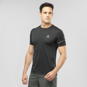 Salomon Agile Ss Tee M Férfi Felsők Fekete | 75403-VUNH