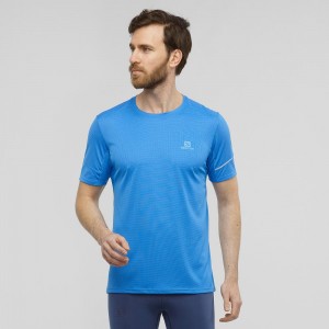 Salomon Agile Ss Tee M Férfi Felsők Kék | 46175-SRNA