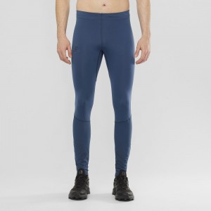 Salomon Agile Warm Tight M Férfi Harisnyanadrág Sötétkék | 69023-NUVI