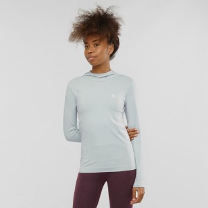 Salomon Essential Seamless Csuklyás Női Hosszú Ujjú Ing Gray | 92734-NYHW