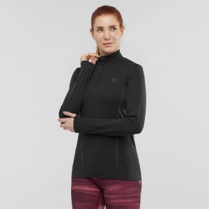 Salomon Essential Seamless Női Pulóver Fekete | 71640-DJOP