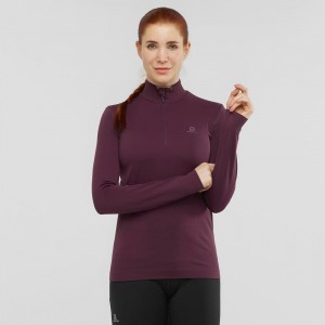 Salomon Essential Seamless Női Pulóver Lila | 41528-GRYX