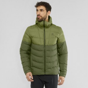 Salomon Essential Xwarm Insulated Férfi Kapucnis Pulóver Zöld | 47186-GBAN