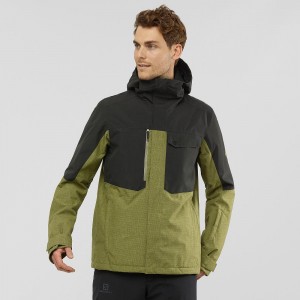 Salomon Powderstash Jacket M Férfi Síkabátok Zöld | 23987-KDOJ