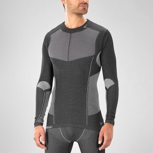 Salomon Primo Warm Seamless Tee M Férfi Felsők Fekete | 56129-BLXV