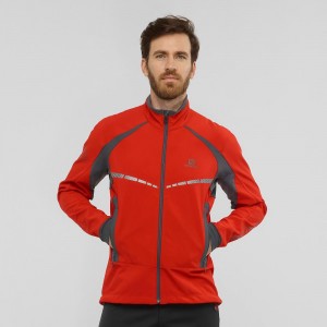 Salomon Rs Warm Softshell Jkt M Férfi Kabát Piros | 39817-ICAT