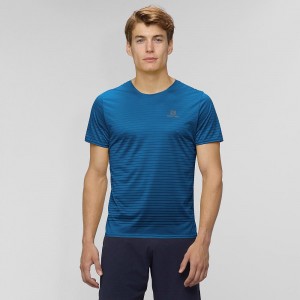 Salomon Sense Tee M Férfi Felsők Kék | 12875-LXFG