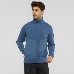 Salomon Snowshelter Fleece Jacket M Férfi Síkabátok Sötétkék | 41608-NHQU