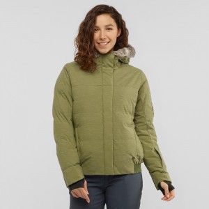 Salomon Snuggly Warm Jacket W Női Síkabátok Zöld | 23518-DSAW