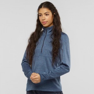 Salomon Transition Half Zip W Női Síkabátok Sötétkék | 96045-GNHI