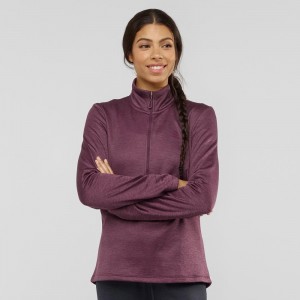 Salomon Transition Half Zip W Női Síkabátok Lila | 43159-QIRB