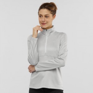 Salomon Transition Half Zip W Női Síkabátok Fehér | 93260-RBPQ