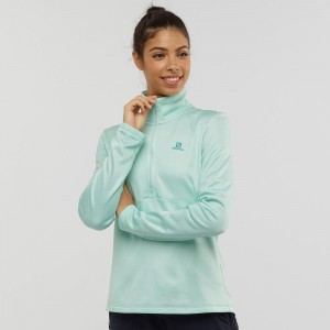 Salomon Transition Half Zip W Női Síkabátok Zöld | 72865-HWCT