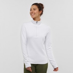 Salomon Warm Ambition Half Zip W Női Síkabátok Fehér | 27094-FXHR