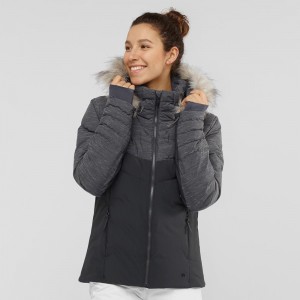 Salomon Warm Ambition Jacket W Női Síkabátok Fekete | 69043-TWQD