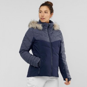 Salomon Warm Ambition Jacket W Női Síkabátok Sötétkék | 19236-JPWY