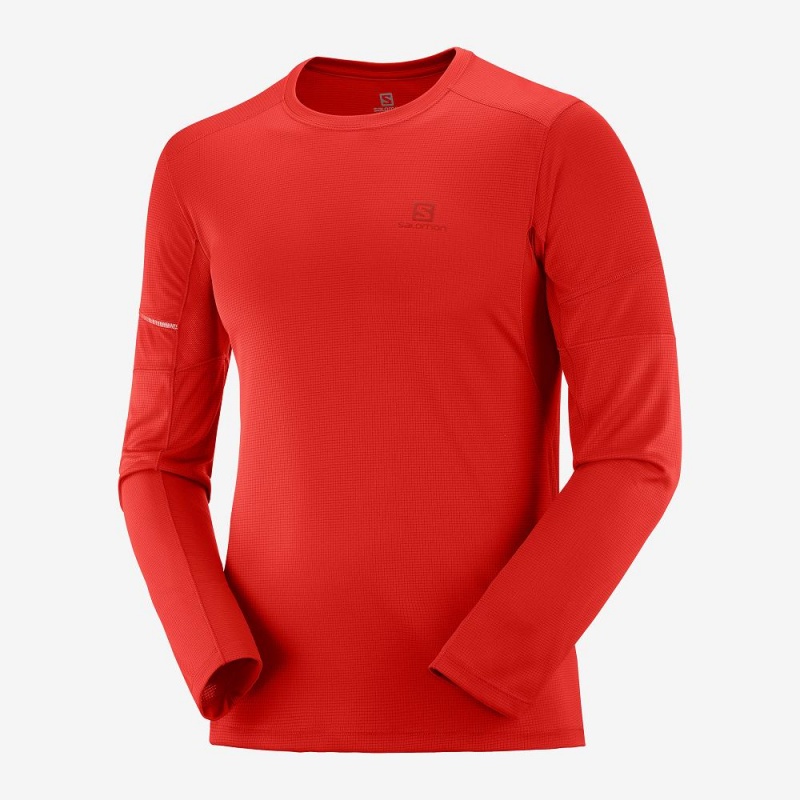 Salomon Agile Ls Tee M Férfi Felsők Piros | 20867-HQCI