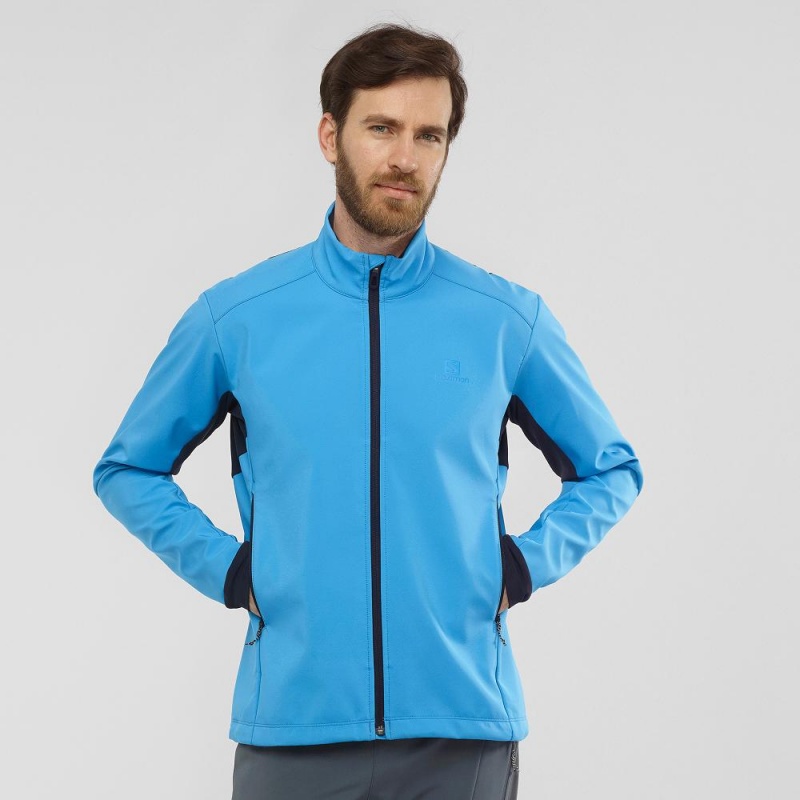 Salomon Agile Softshell Férfi Futókabát Kék | 54362-PARW