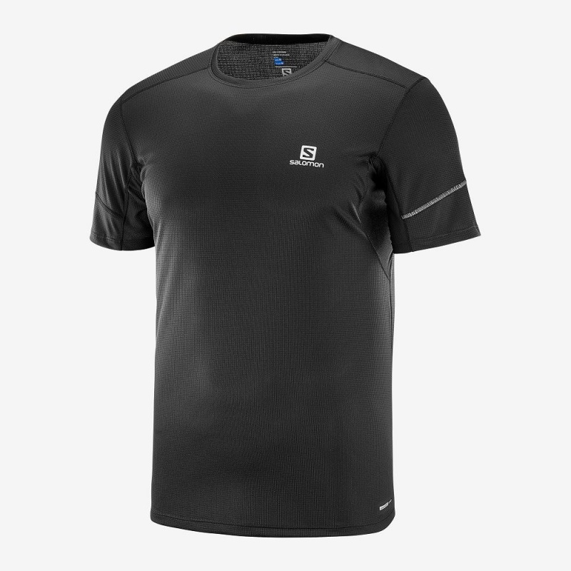 Salomon Agile Ss Tee M Férfi Felsők Fekete | 75403-VUNH