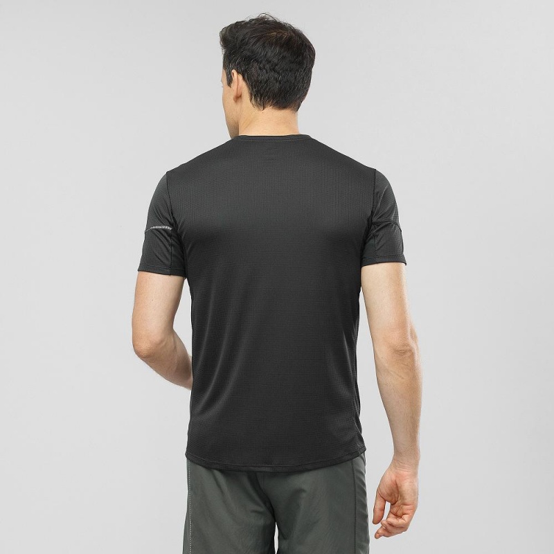 Salomon Agile Ss Tee M Férfi Felsők Fekete | 75403-VUNH