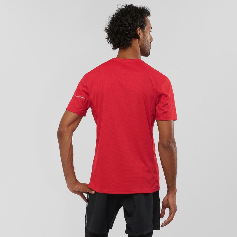 Salomon Agile Ss Tee M Férfi Felsők Piros | 27108-TSAH