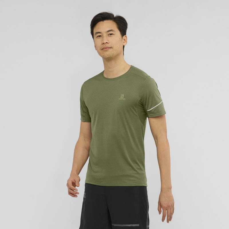 Salomon Agile Ss Tee M Férfi Felsők Zöld | 42791-FNAC