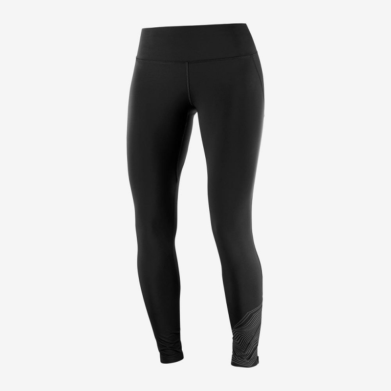 Salomon Agile Warm Tight W Női Harisnyanadrág Fekete | 02875-OPMX