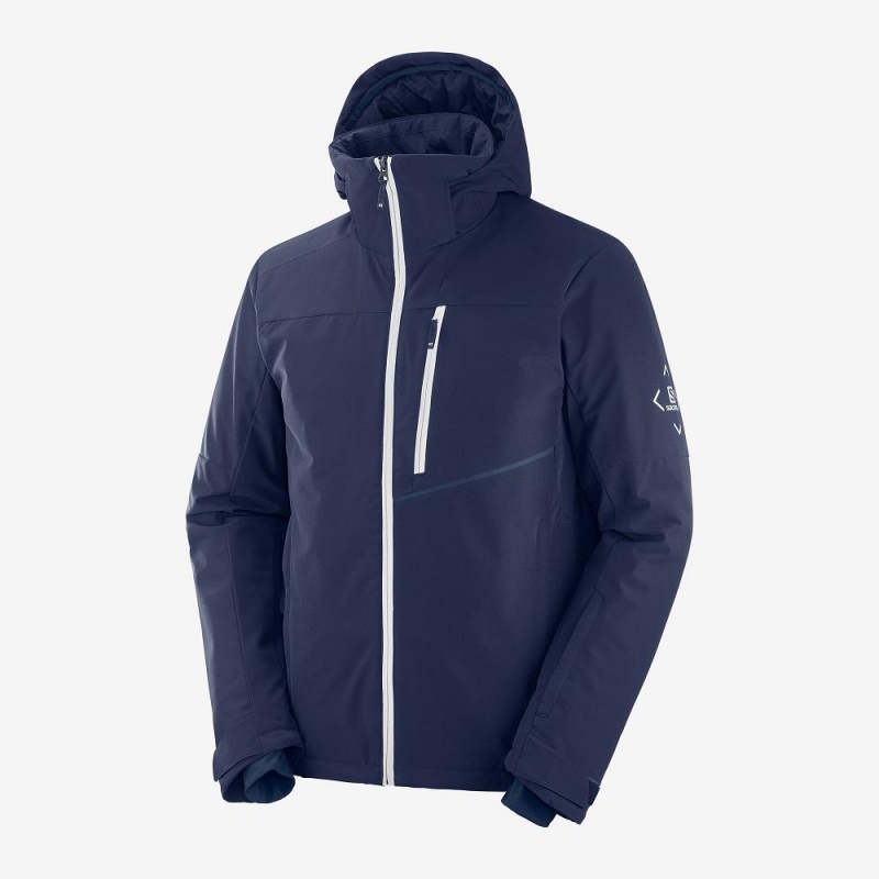 Salomon Blast Jacket M Férfi Síkabátok Sötétkék | 80419-IFBT