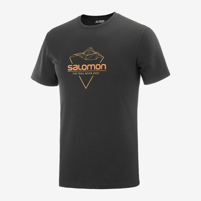 Salomon Blend Logo Tee M Férfi Póló Fekete | 84126-RKIQ