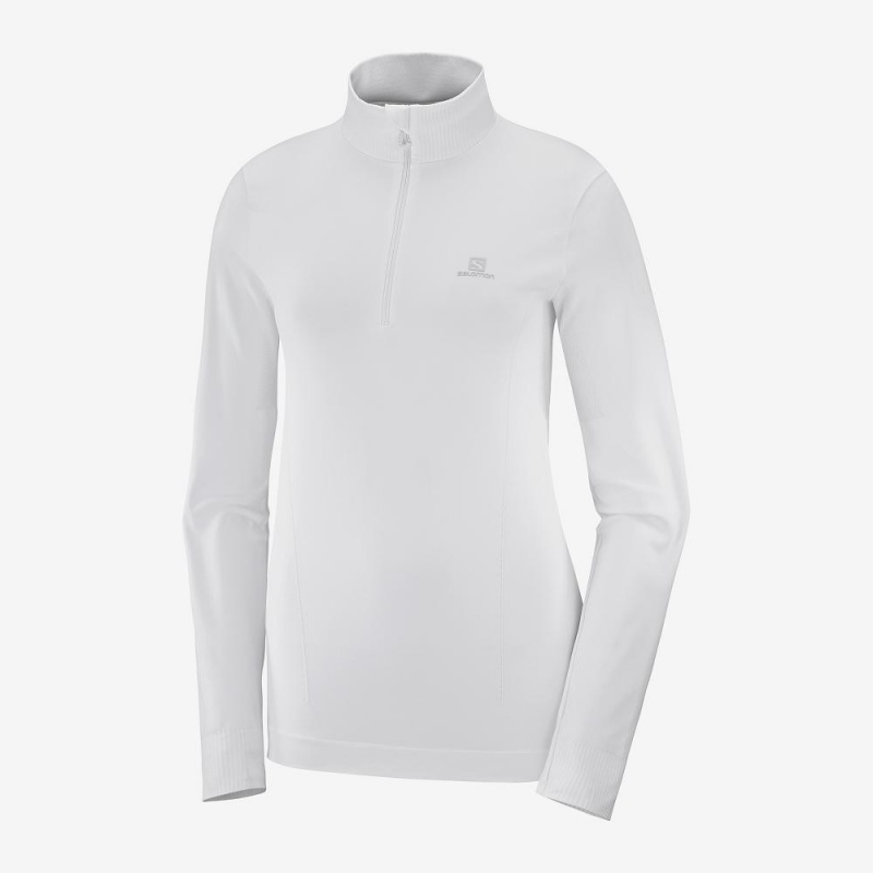 Salomon Essential Seamless Női Pulóver Fehér | 42068-BGHM