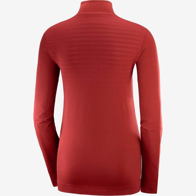 Salomon Essential Seamless Női Pulóver Piros | 84375-EZYQ