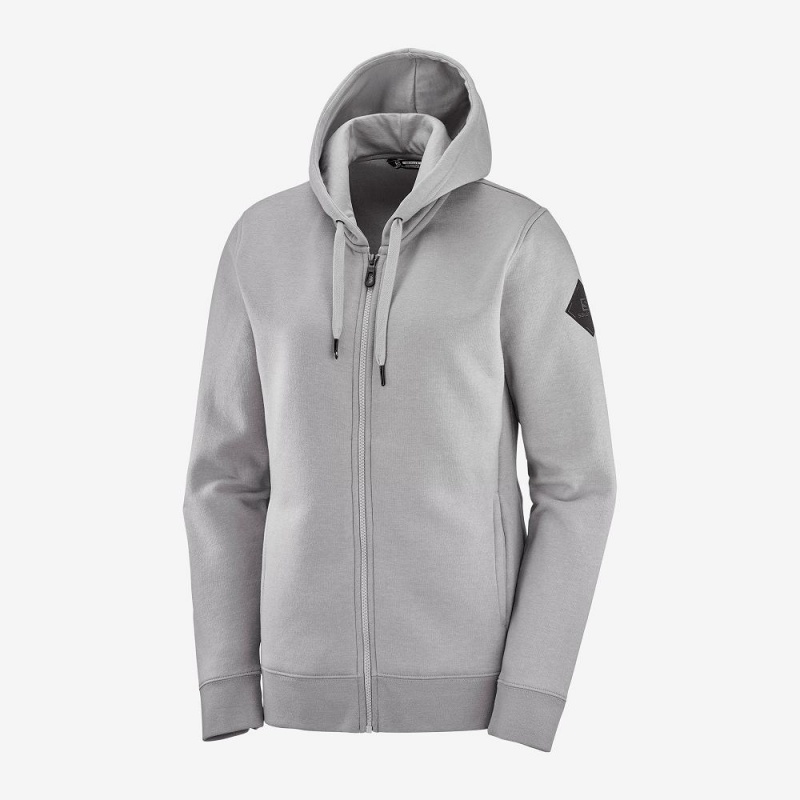 Salomon Essential Warm Női Kapucnis Pulóver Gray | 31670-CKRG