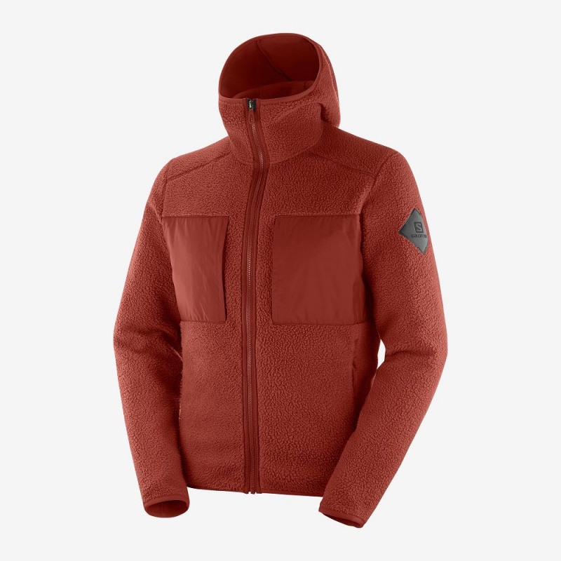 Salomon Essential Warm Teddy Férfi Síkabátok Piros | 69381-DJFE