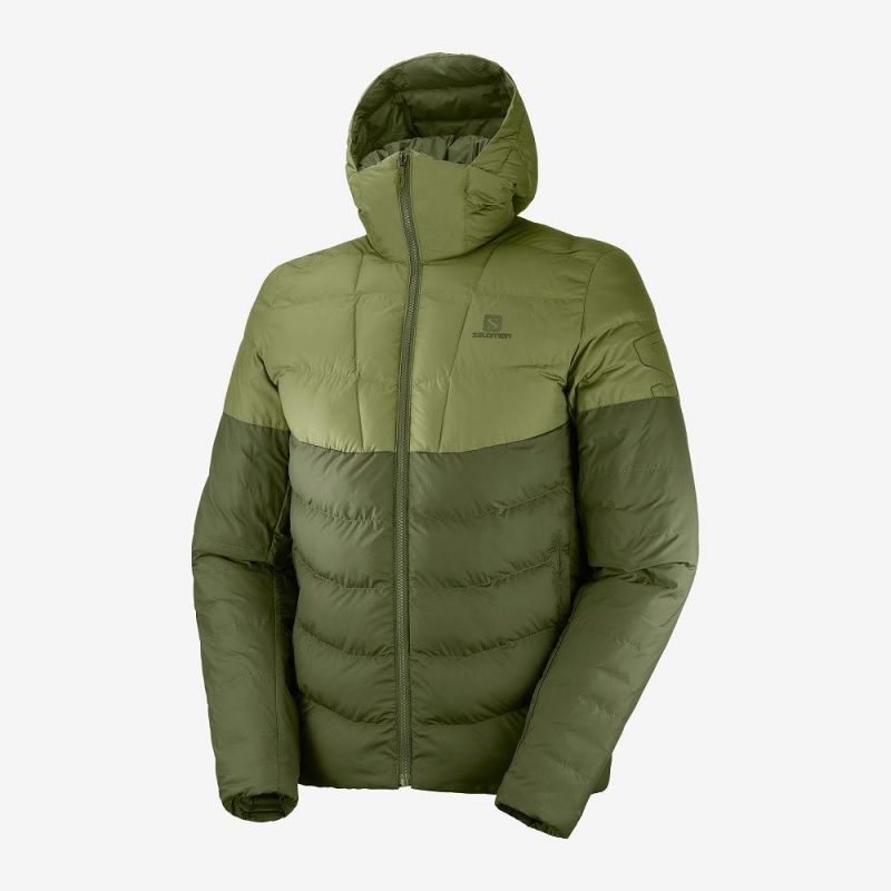 Salomon Essential Xwarm Insulated Férfi Kapucnis Pulóver Zöld | 47186-GBAN