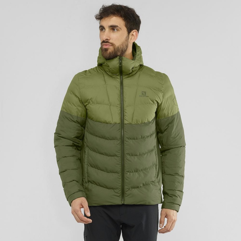 Salomon Essential Xwarm Insulated Férfi Kapucnis Pulóver Zöld | 47186-GBAN