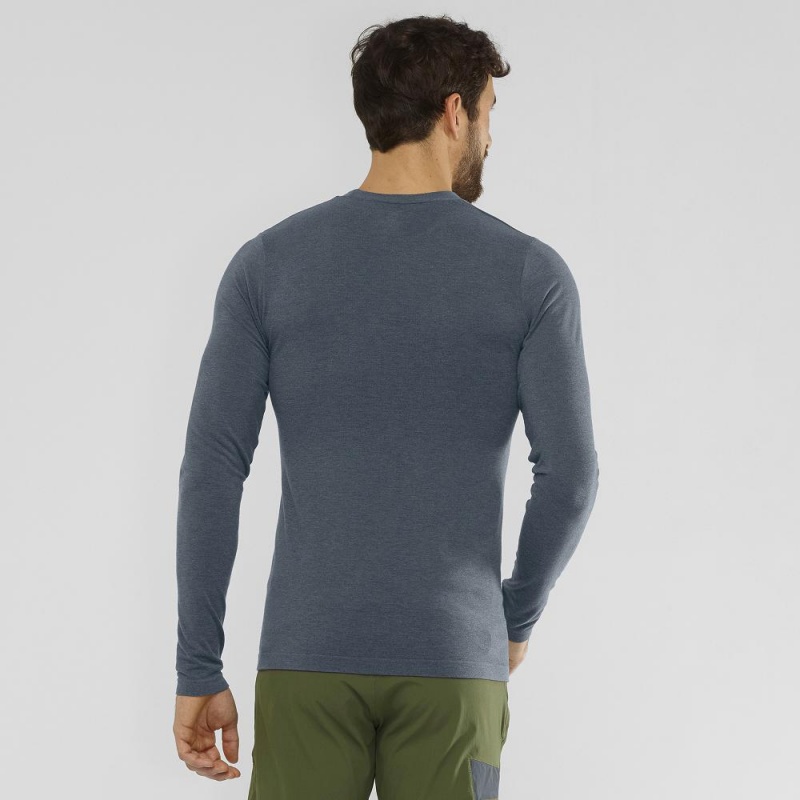 Salomon Outline Seamless Crew M Férfi Felsők Gray | 81507-XGJK