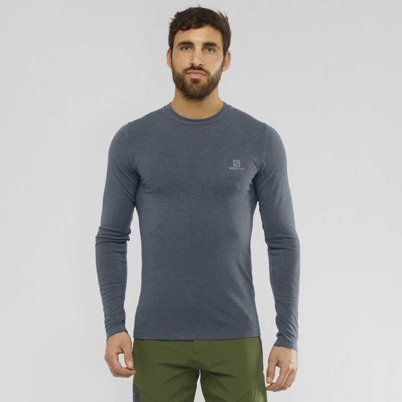 Salomon Outline Seamless Crew M Férfi Felsők Gray | 81507-XGJK