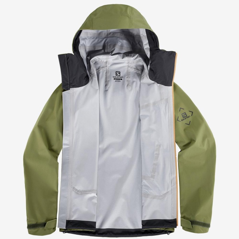 Salomon Outpeak 3L Light Shell Jacket M Férfi Síkabátok Zöld | 59371-HZVW