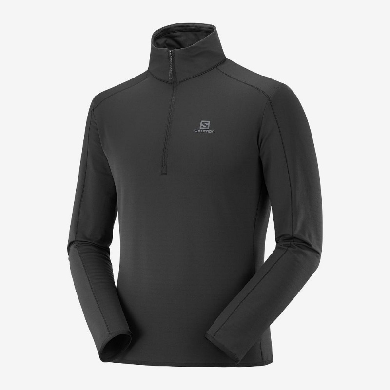 Salomon Outrack Half Zip Mid M Férfi Síkabátok Fekete | 89670-DGSH