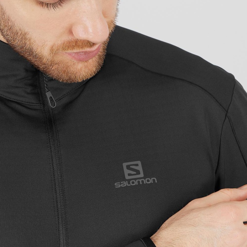 Salomon Outrack Half Zip Mid M Férfi Síkabátok Fekete | 89670-DGSH