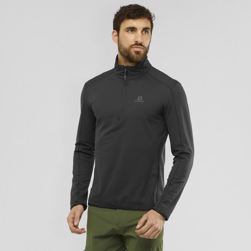 Salomon Outrack Half Zip Mid M Férfi Síkabátok Fekete | 89670-DGSH