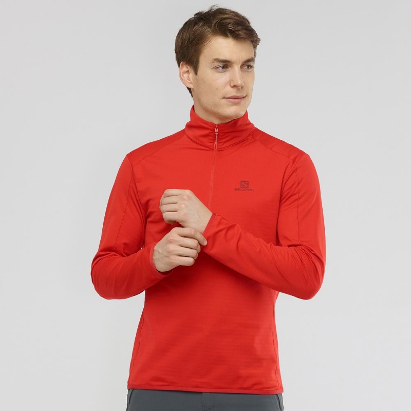 Salomon Outrack Half Zip Mid M Férfi Síkabátok Piros | 60527-WUDG