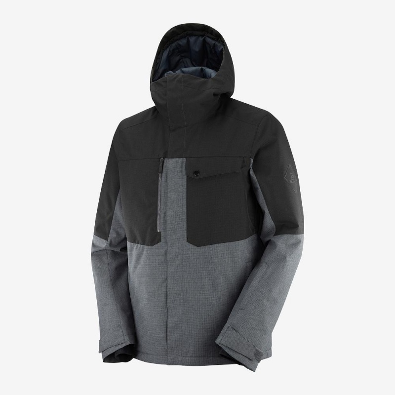 Salomon Powderstash Jacket M Férfi Síkabátok Gray | 73285-SRYT