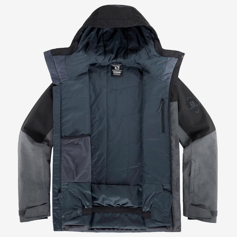 Salomon Powderstash Jacket M Férfi Síkabátok Gray | 73285-SRYT