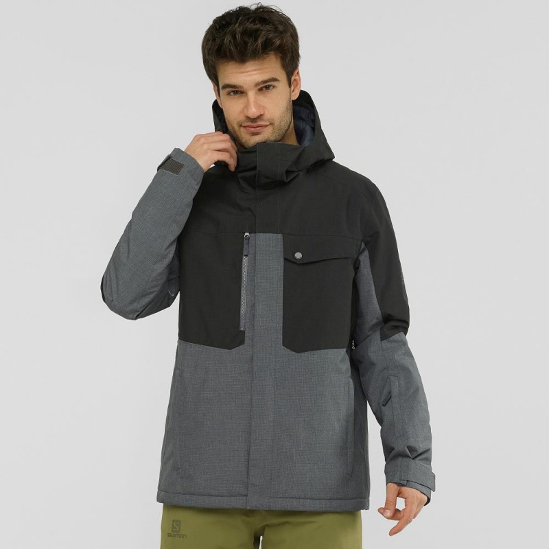 Salomon Powderstash Jacket M Férfi Síkabátok Gray | 73285-SRYT