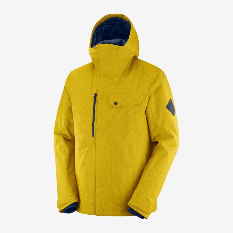 Salomon Powderstash Jacket M Férfi Síkabátok Sárga | 57086-XQPG