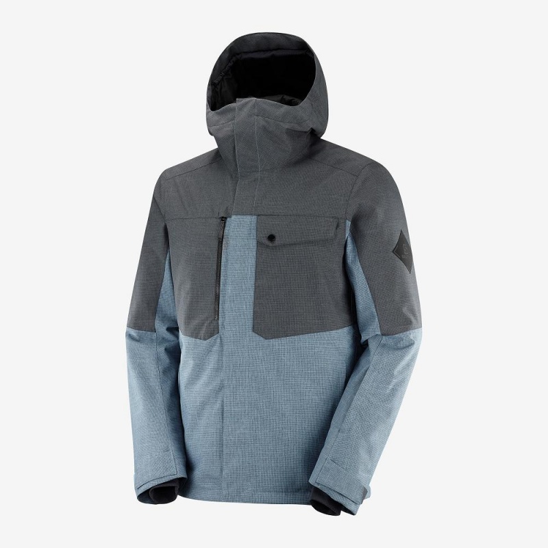 Salomon Powderstash Jacket M Férfi Síkabátok Kék | 34056-DUKS