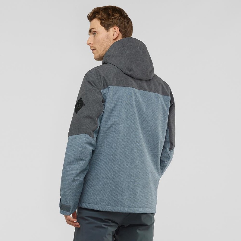 Salomon Powderstash Jacket M Férfi Síkabátok Kék | 34056-DUKS