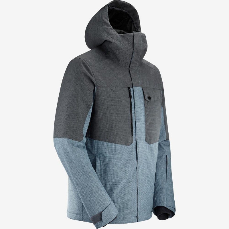 Salomon Powderstash Jacket M Férfi Síkabátok Kék | 34056-DUKS