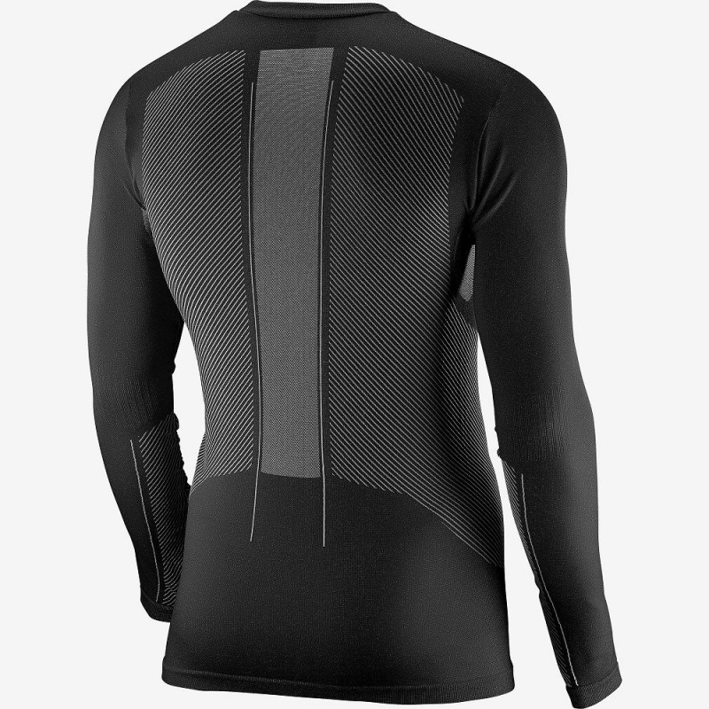 Salomon Primo Warm Seamless Tee M Férfi Felsők Fekete | 56129-BLXV